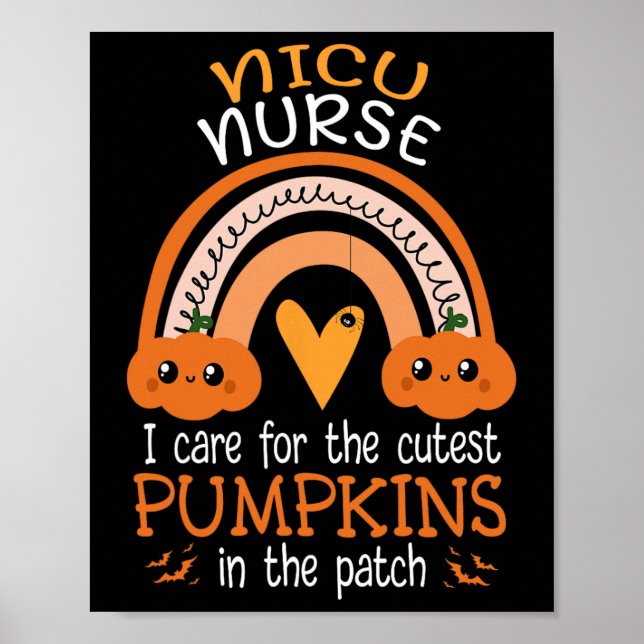 Poster Rainbow NICU Enfermeira Cutest Pumpkins No Patch H (Frente)