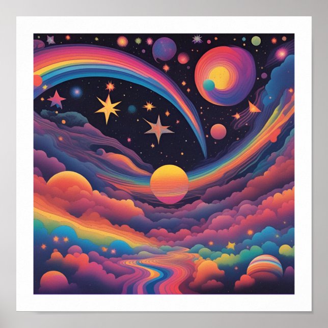 Poster Rainbow Night Sky (Frente)