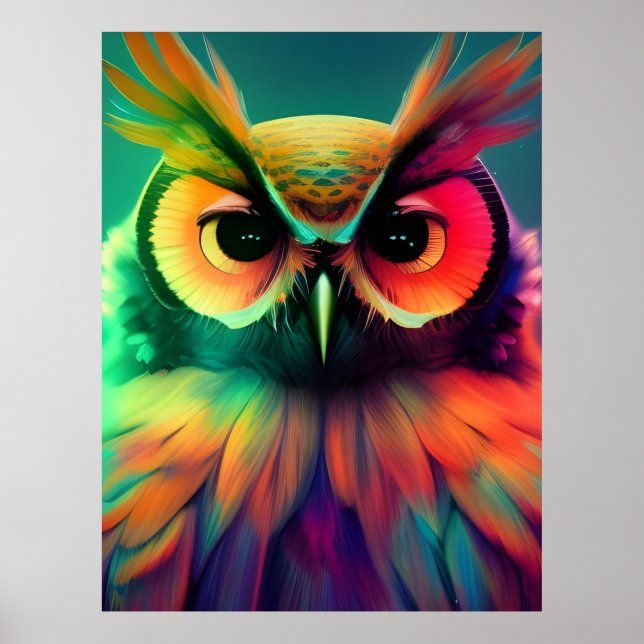 Poster Rainbow Owl (Frente)