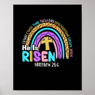 Poster Rainbow Páscoa Trendy Tee Ele É Risen Matthew 28 6