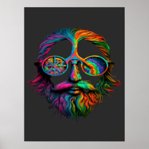Poster Rainbow Peace Sign , LGBTQ Hippie