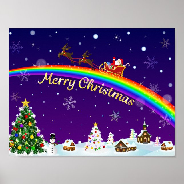 Poster Rainbow Santa Claus (Frente)