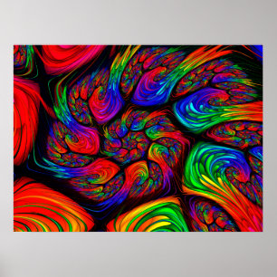 Poster Rainbow Spiral Fractal