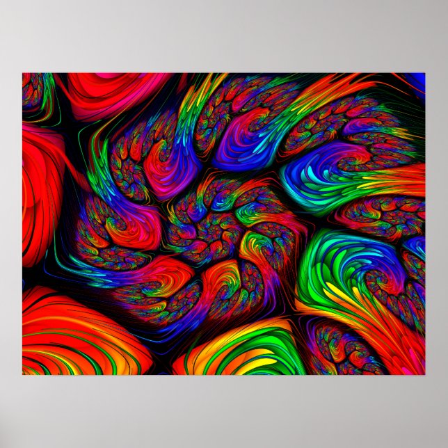 Poster Rainbow Spiral Fractal (Frente)