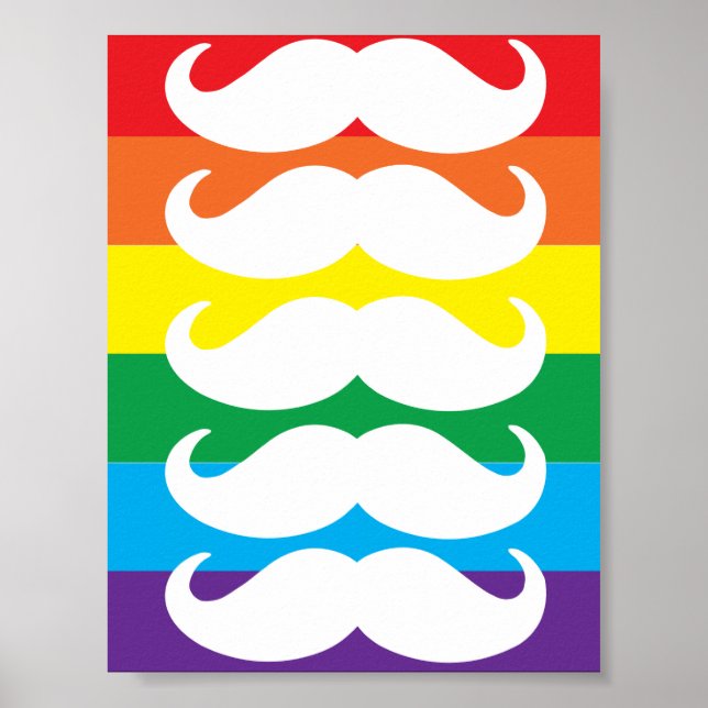 Poster Rainbow Stache (Frente)