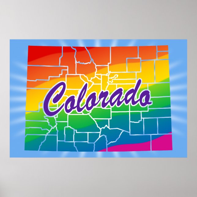 Pôster Rainbow State Do Colorado (Frente)
