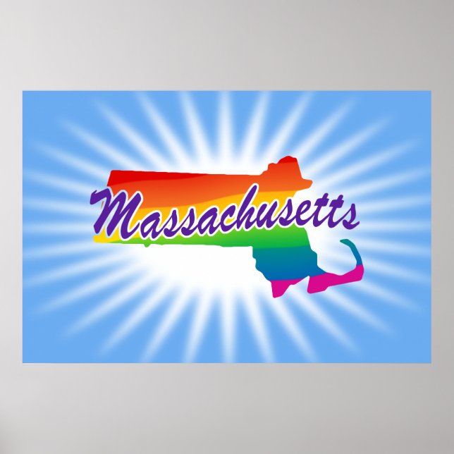 Poster Rainbow State Of Massachusetts (Frente)