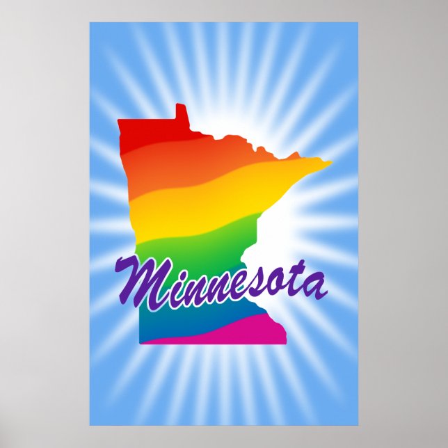 Pôster Rainbow State Of Minnesota (Frente)