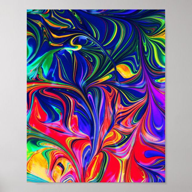 Poster Rainbow Swirl Trippy Glow Stick (Frente)