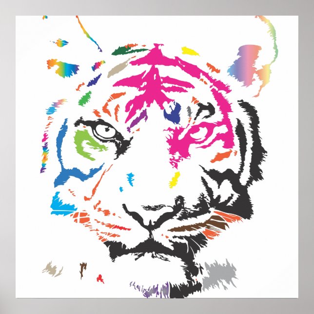 Pôster Rainbow Tiger (Frente)