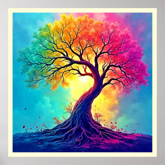 Poster Rainbow Tree: Roots of Infinite Hope Art