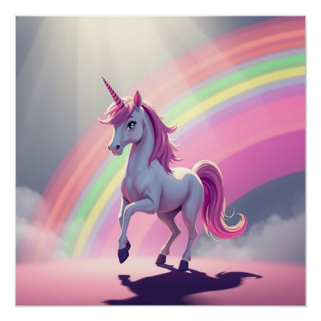 Pôster Rainbow Unicorn (Frente)