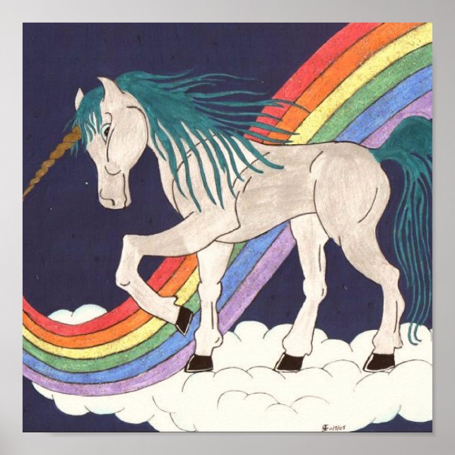 Poster Rainbow Unicorn (Frente)