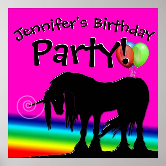 Poster Rainbow Unicorn Party (Frente)
