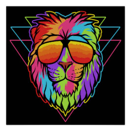 Pôster Rainbow Vibes Lion
