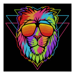 Pôster Rainbow Vibes Lion