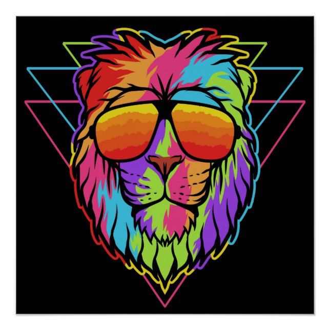 Pôster Rainbow Vibes Lion (Frente)