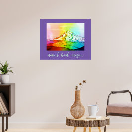 Poster Rainbow Watercolor Monte Hood