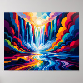 Poster Rainbow Waterfall Abstract Wall Art Print