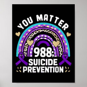 Poster Rainbow You 988 Suicídio Prevenção Prevenção Sensi
