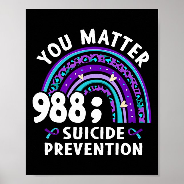 Poster Rainbow You Problem 988 Suicídio Prevenção Awarene (Frente)