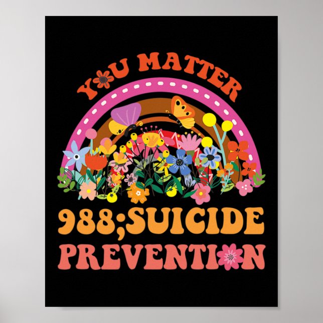 Poster Rainbow You Problem 988 Suicídio Prevenção Awarene (Frente)