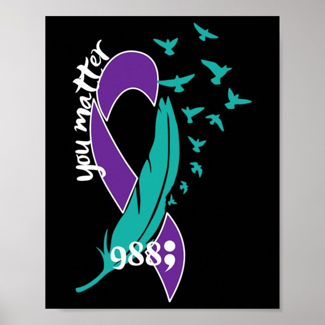 Poster Rainbow You Problem 988 Suicídio Prevenção Awarene (Frente)