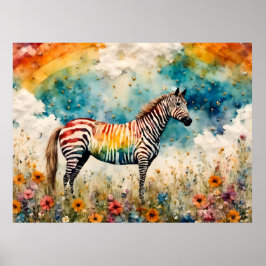 Poster Rainbow Zebra