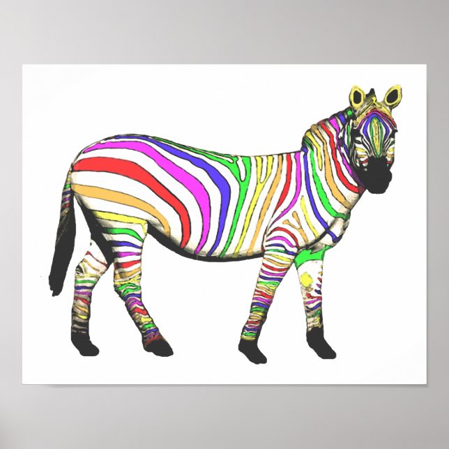 Pôster Rainbow Zebra (Frente)