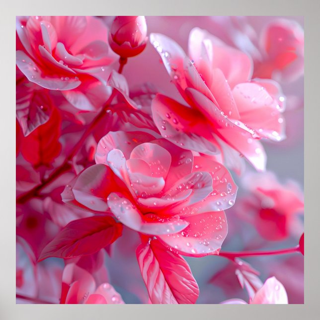 Poster Raindrop Blush Cor-de-Rosa (Frente)