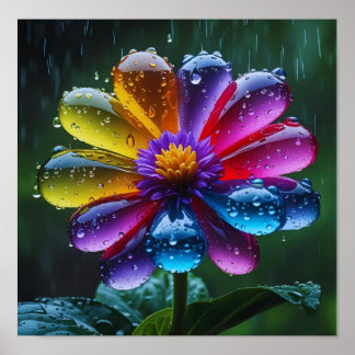 Poster Raindrop Flower