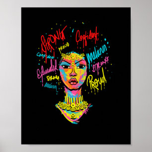 Poster Rainha Africana Forte Mulher Negra História Mês 