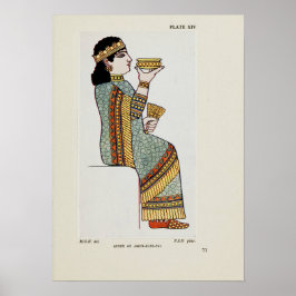 Poster Rainha Assur-Bani-Pal Traje Assírio Antigo