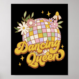 Poster Rainha Boho Dançante Flor Disco 70 e 80 Mulheres
