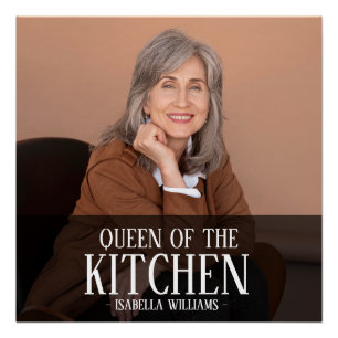 Pôster Rainha da Cozinha Nome de Foto Editável Design
