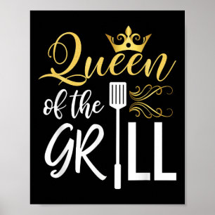 Poster Rainha Da Grelha Engraçada Churrasco-Chef Mulheres