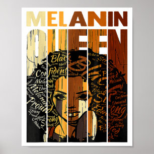 Poster Rainha da Melanina Mês da História Negra Afro Afri