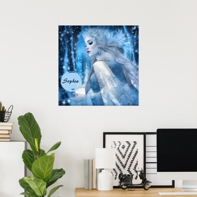 Poster Rainha da Neve Congelada na Terra das Maravilhas d (Escritório em casa)