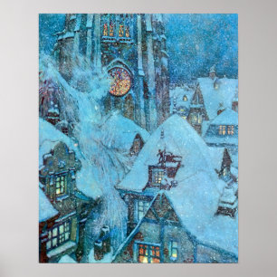 Poster Rainha da Neve na Ilustração do Dulac Noturno de