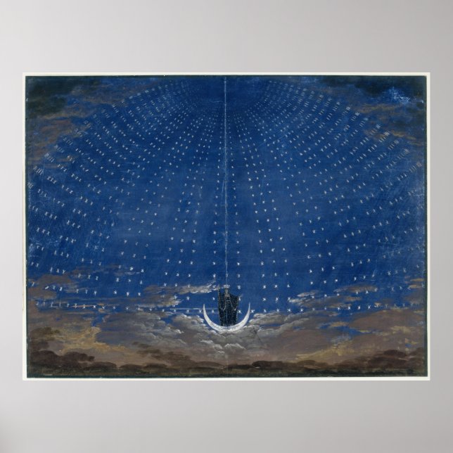 Poster Rainha da Noite da Magia Mozart Flute Zauberflöte (Frente)