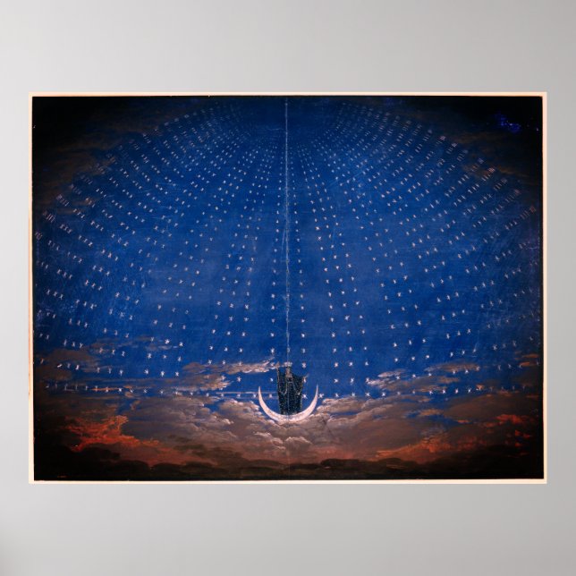 Poster Rainha da Noite da Magia Mozart Flute Zauberflöte (Frente)