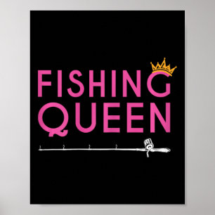 Poster Rainha da Pesca - Presente Divertido de Roupas par