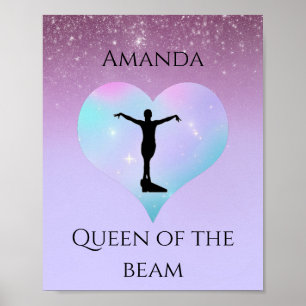 Poster Rainha Da Trave Ginástica Glitter Ombre Roxo