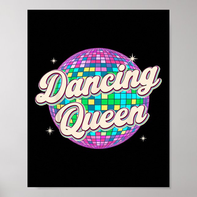 Poster Rainha Dançando Camisa Vintage Dançando 70 Criança (Frente)