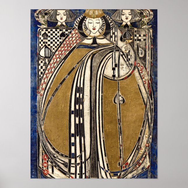 Poster Rainha das Espadas de Margaret Macdonald Mackintos (Frente)