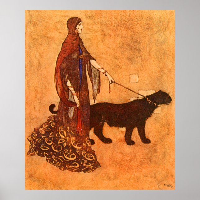 Poster Rainha das Ilhas Ebony Edmund Dulac Belas Artes (Frente)