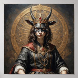 Poster Rainha de cabras demoníacas (súcubes) com máscara