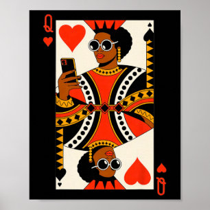 Poster Rainha De Copas Carta Mulher Preta Orgulho Melanin