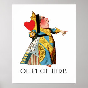Poster Rainha de Copas Clássica Alice no País das Maravil
