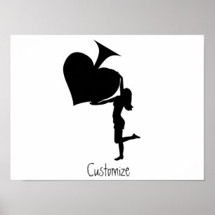 Poster Rainha de Espadas Segurando o Trovão de Ás Negra